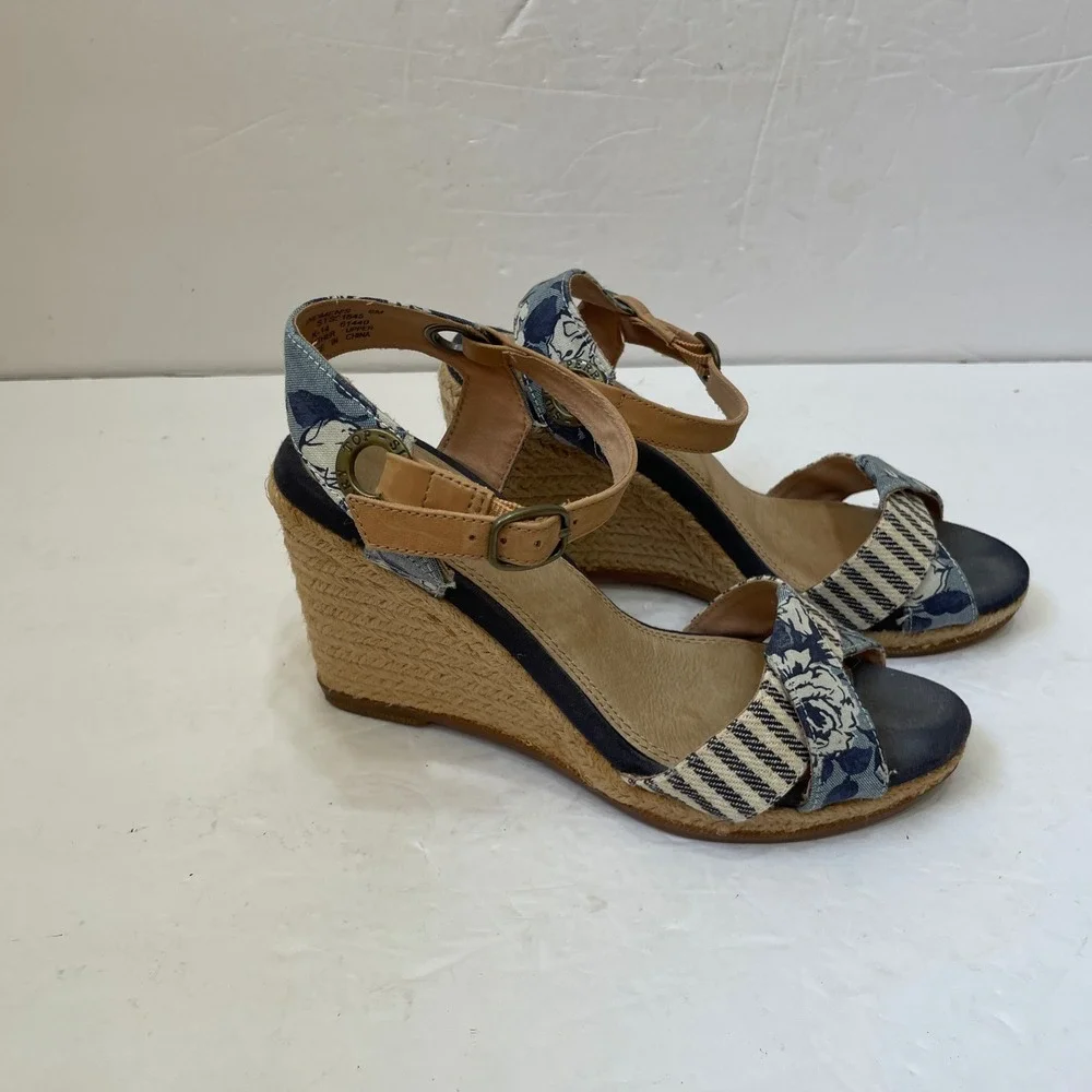 SPERRY‎ TOP SIDER SAYLOR ESPADRILLE WEDGES IN BLUE LIBERTY